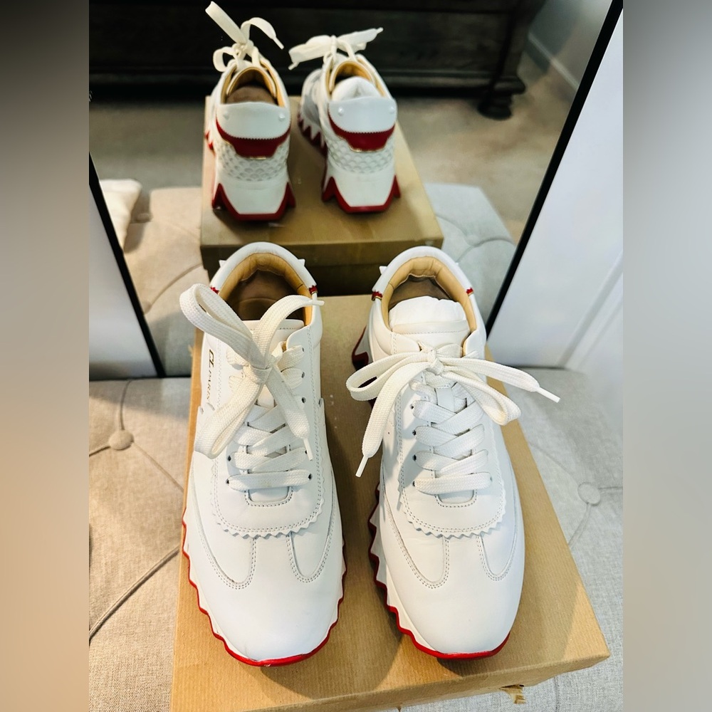 Christian Louboutin White Sneakers with Red Soles